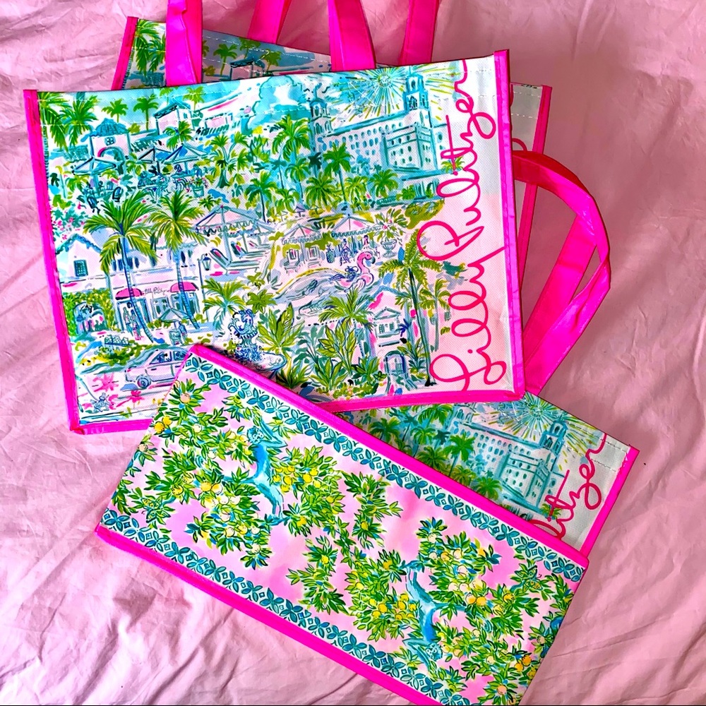 3 Lilly Pulitzer Shopping Totes  medium size